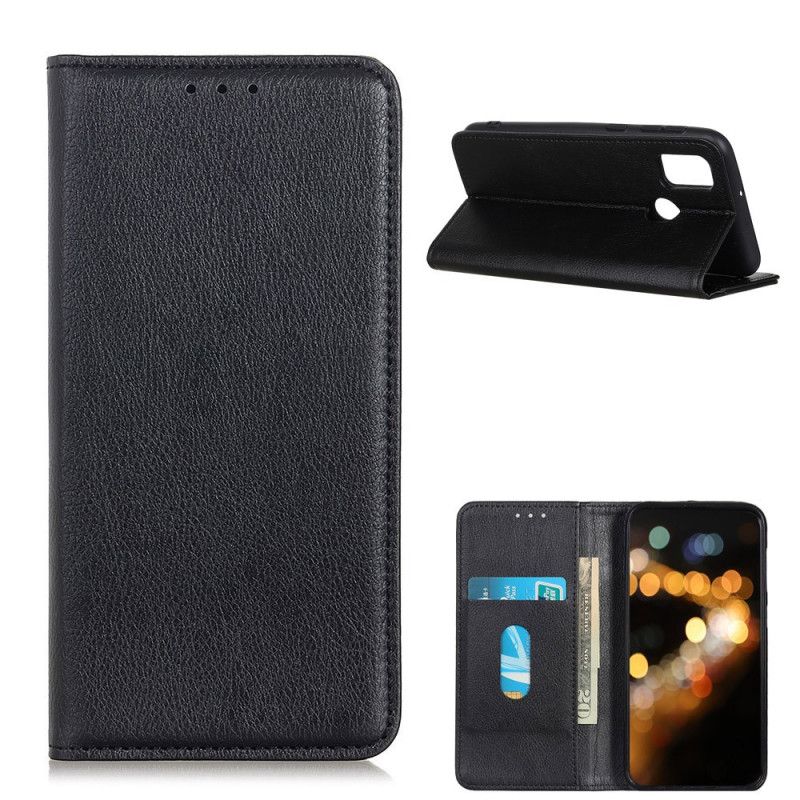 Folio Deksel OnePlus Nord N100 Svart Elegant Delt Lychee-Skinn