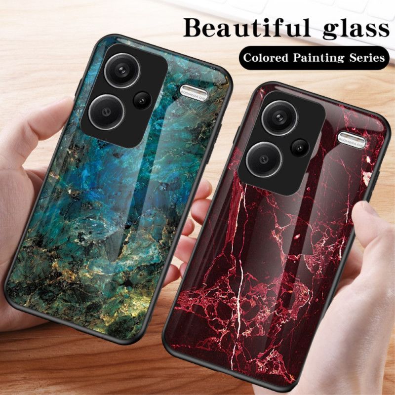 Deksel Xiaomi Redmi Note 13 Pro Plus 5g Emerald Marble Herdet Glass