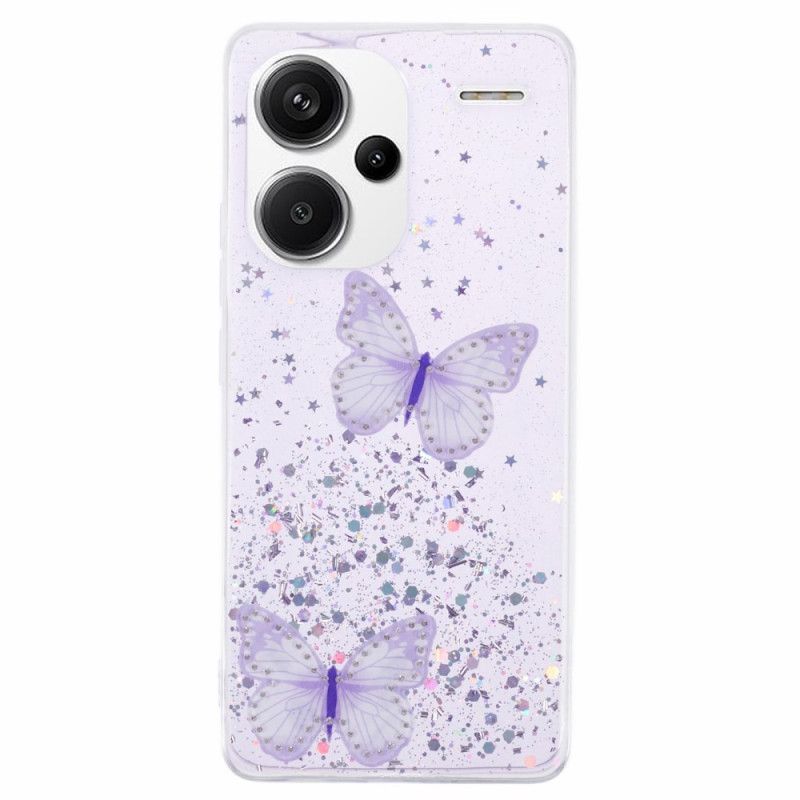 Deksel Xiaomi Redmi Note 13 Pro Plus 5g Glittersommerfugler Beskyttelse Deksel