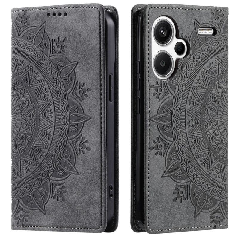 Folio Deksel Lær Xiaomi Redmi Note 13 Pro Plus 5g Mandala Semsket Skinneffekt