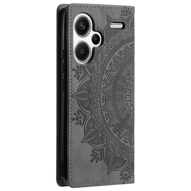 Folio Deksel Lær Xiaomi Redmi Note 13 Pro Plus 5g Mandala Semsket Skinneffekt