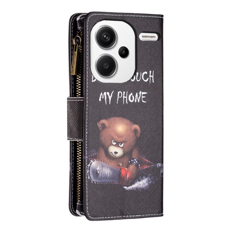 Folio Deksel Xiaomi Redmi Note 13 Pro Plus 5g Dangerous Bear Wallet Beskyttelse Deksel