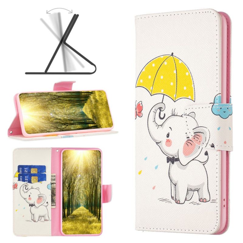 Folio Deksel Xiaomi Redmi Note 13 Pro Plus 5g Paraply Og Elefant