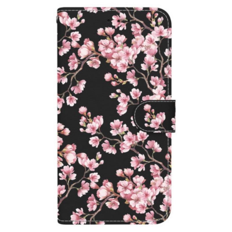 Folio Deksel Xiaomi Redmi Note 13 Pro Plus 5g Plum Blossoms Lommebok Beskyttelse Deksel