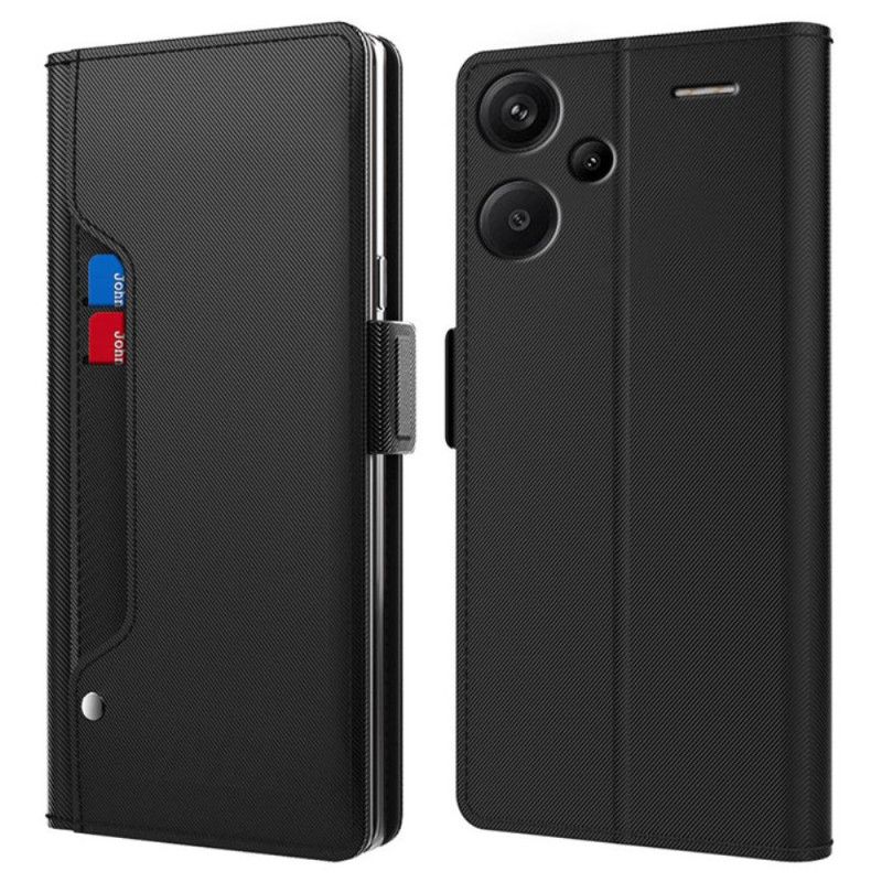 Folio Deksel Xiaomi Redmi Note 13 Pro Plus 5g Speil Og Fremre Kortholder