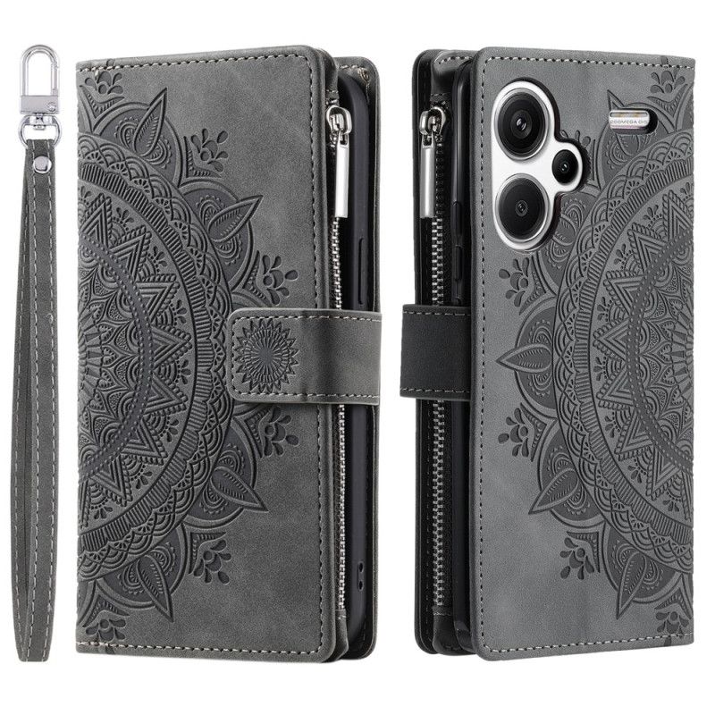 Lærdeksel Folio Deksel Xiaomi Redmi Note 13 Pro Plus 5g Mandala Strap Lommebok