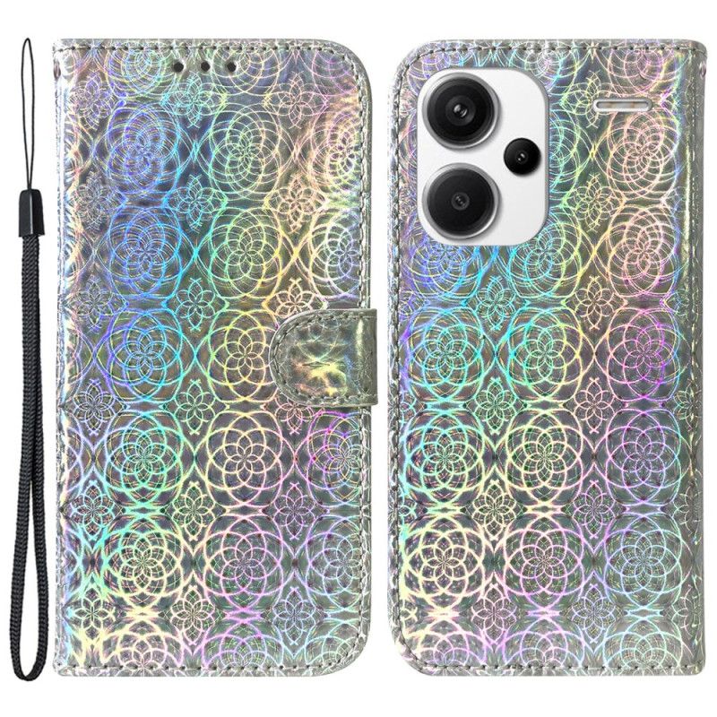 Lærdeksel Folio Deksel Xiaomi Redmi Note 13 Pro Plus 5g Strappy Disco Style