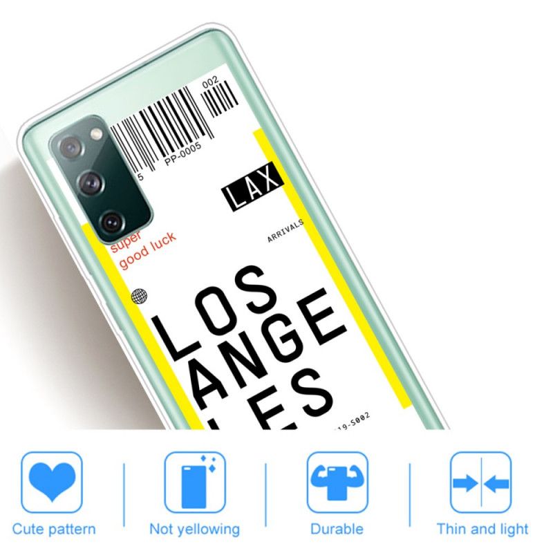 Deksel for Samsung Galaxy S20 FE Boardingkort Til Los Angeles