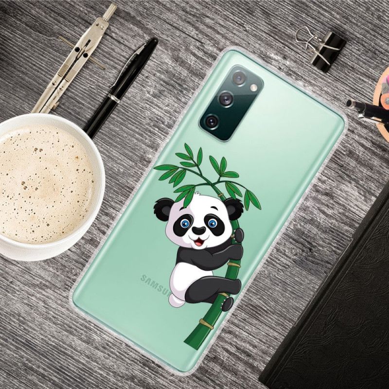 Deksel for Samsung Galaxy S20 FE Gjennomsiktig Panda På Bambus