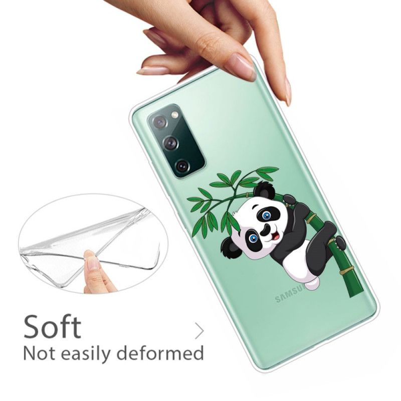 Deksel for Samsung Galaxy S20 FE Gjennomsiktig Panda På Bambus