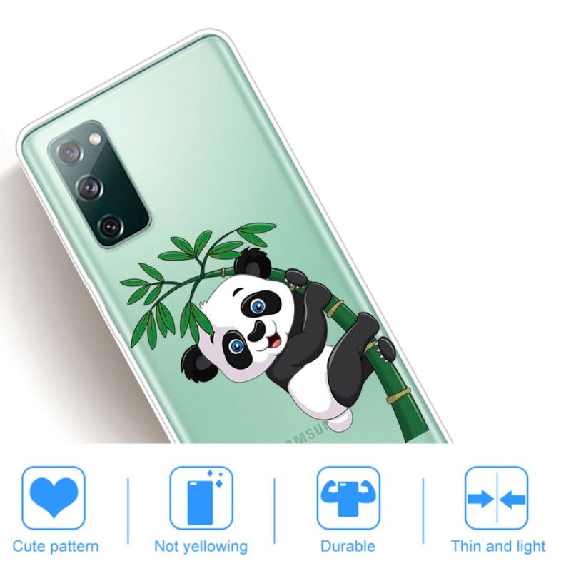 Deksel for Samsung Galaxy S20 FE Gjennomsiktig Panda På Bambus