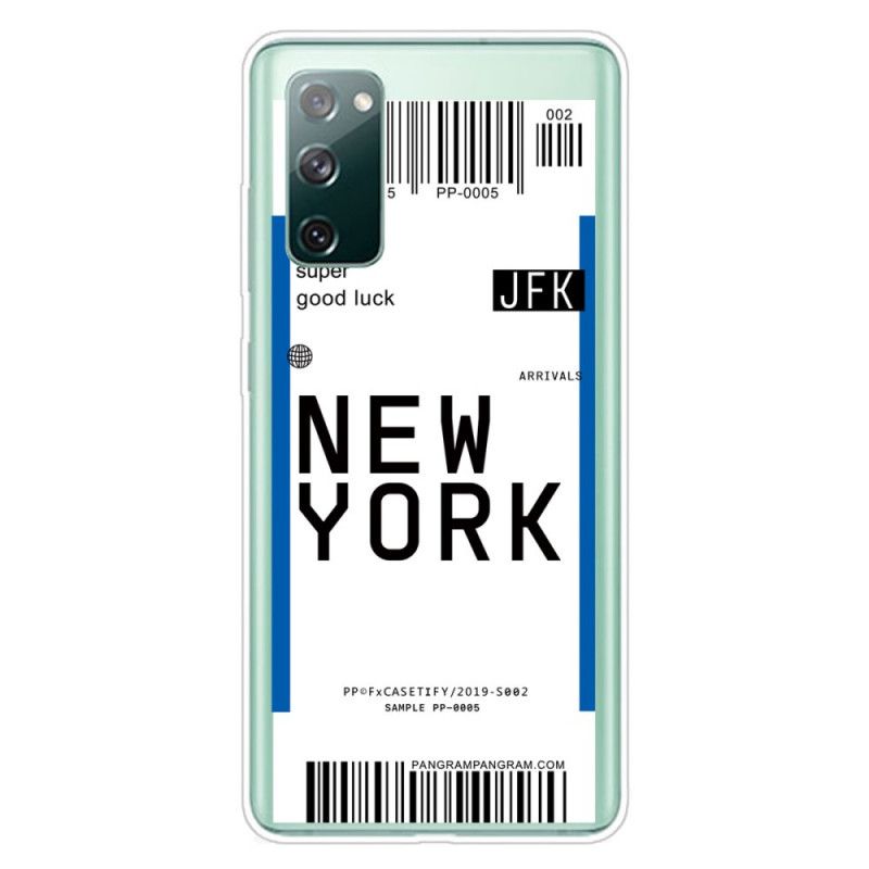 Deksel for Samsung Galaxy S20 FE Svart Ombordstigningskort Til New York