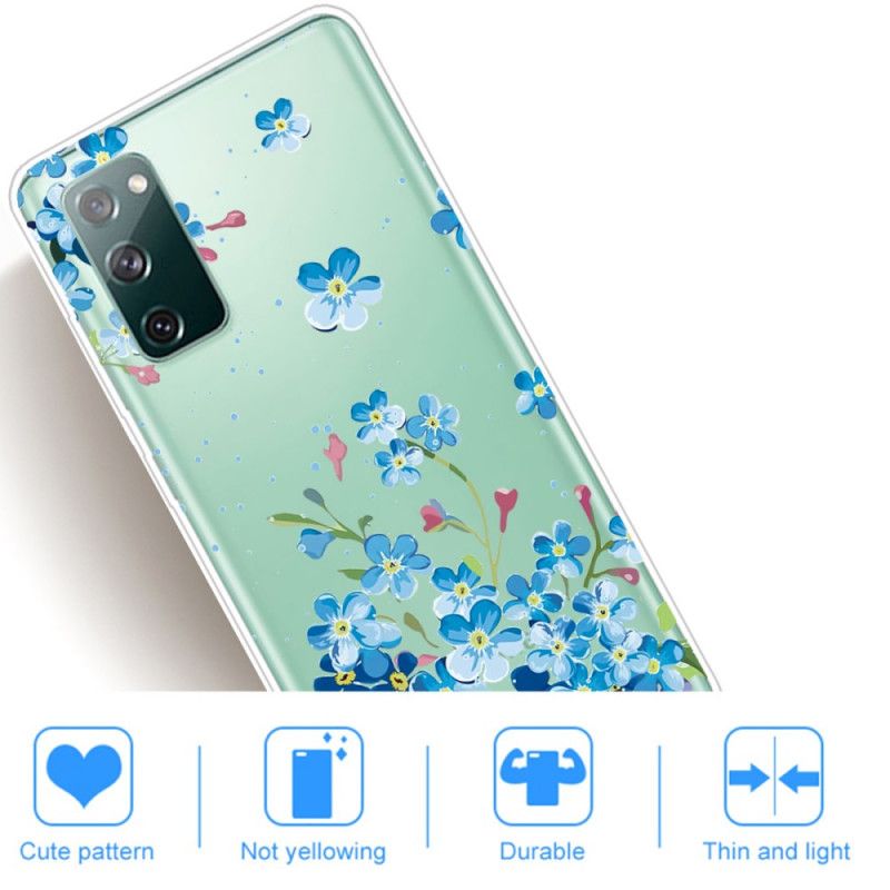 Deksel Samsung Galaxy S20 FE Blå Blomster