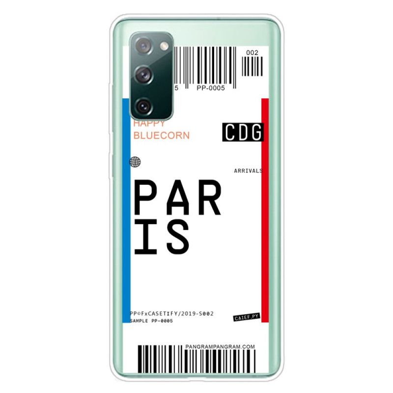 Deksel Samsung Galaxy S20 FE Boarding Pass To Paris