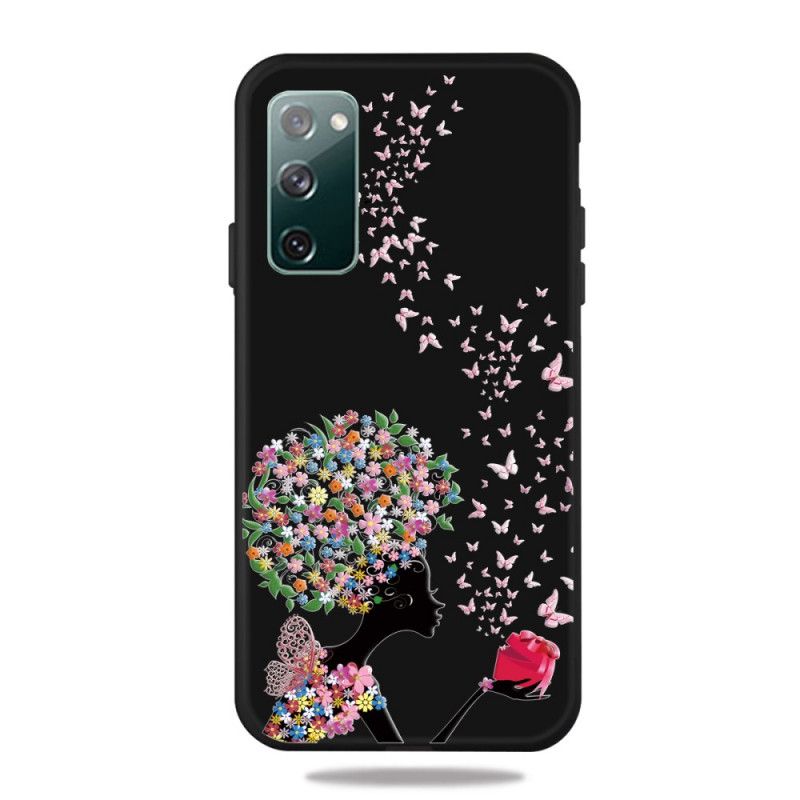 Deksel Samsung Galaxy S20 FE Kvinne Med Et Blomsterhode