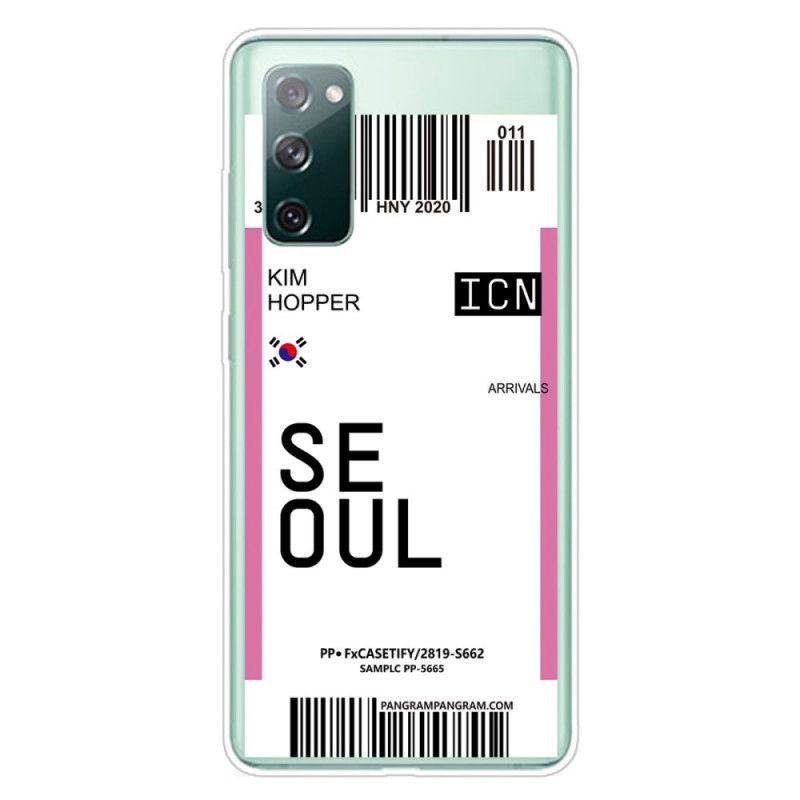 Deksel Samsung Galaxy S20 FE Magenta Boardingkort Til Seoul