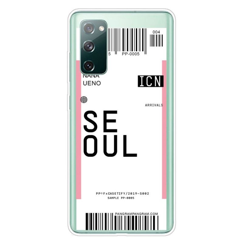 Deksel Samsung Galaxy S20 FE Magenta Boardingkort Til Seoul