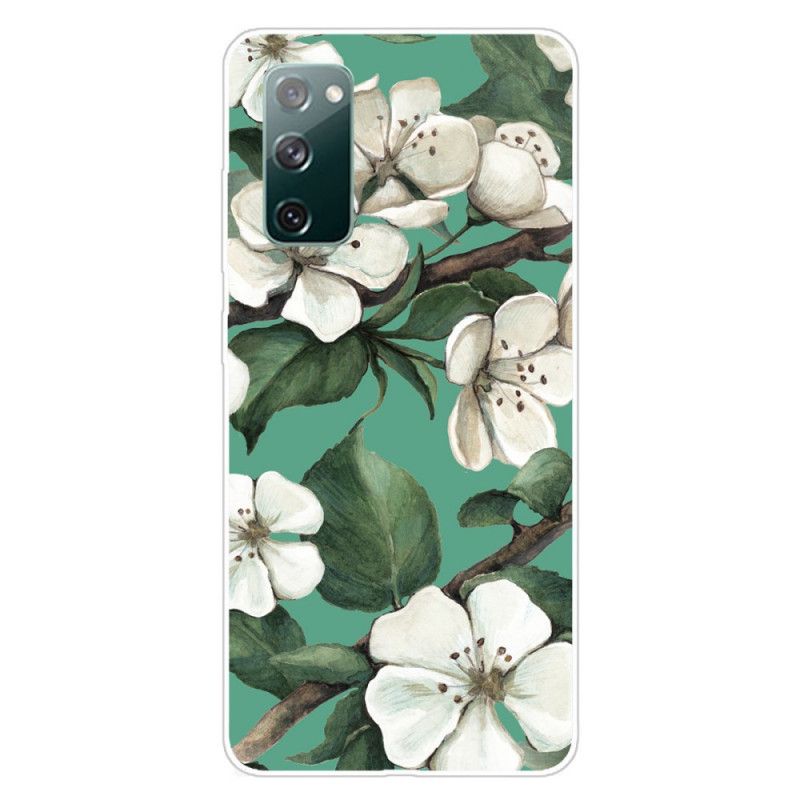 Deksel Samsung Galaxy S20 FE Malte Hvite Blomster