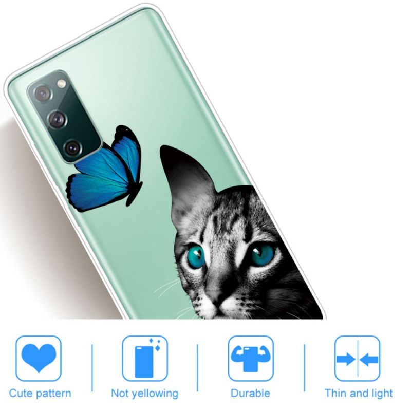 Deksel Samsung Galaxy S20 FE Mobildeksel Katt Og Sommerfugl