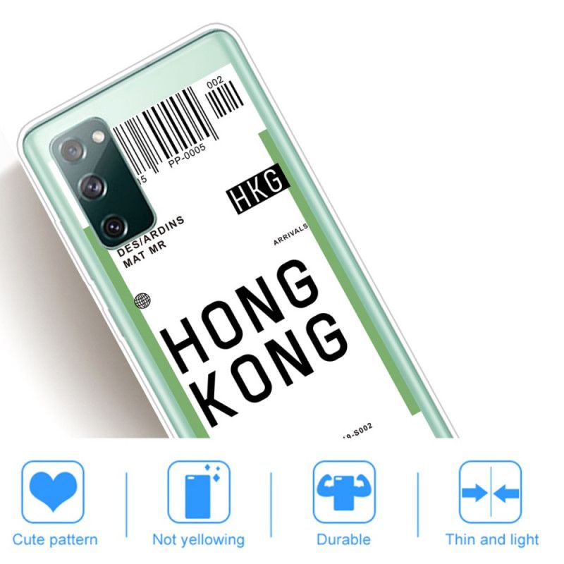 Deksel Samsung Galaxy S20 FE Mobildeksel Ombordstigningskort Til Hong Kong