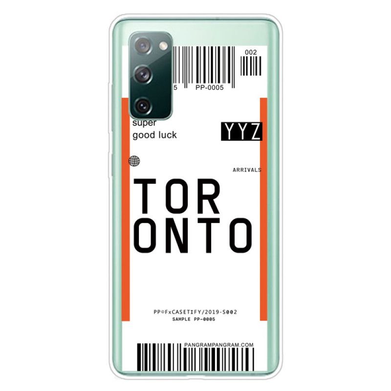 Deksel Samsung Galaxy S20 FE Ombordstigningskort Til Toronto Beskyttelse