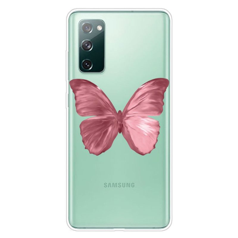 Deksel Samsung Galaxy S20 FE Rosa Ville Sommerfugler Anti-fall