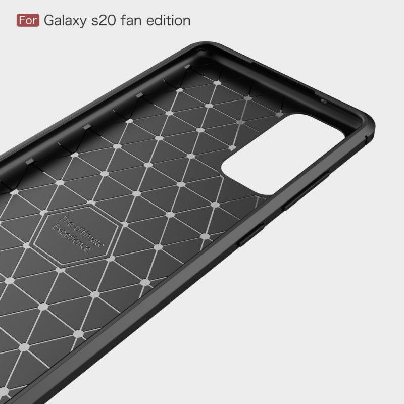 Deksel Samsung Galaxy S20 FE Svart Mobildeksel Børstet Karbonfiber