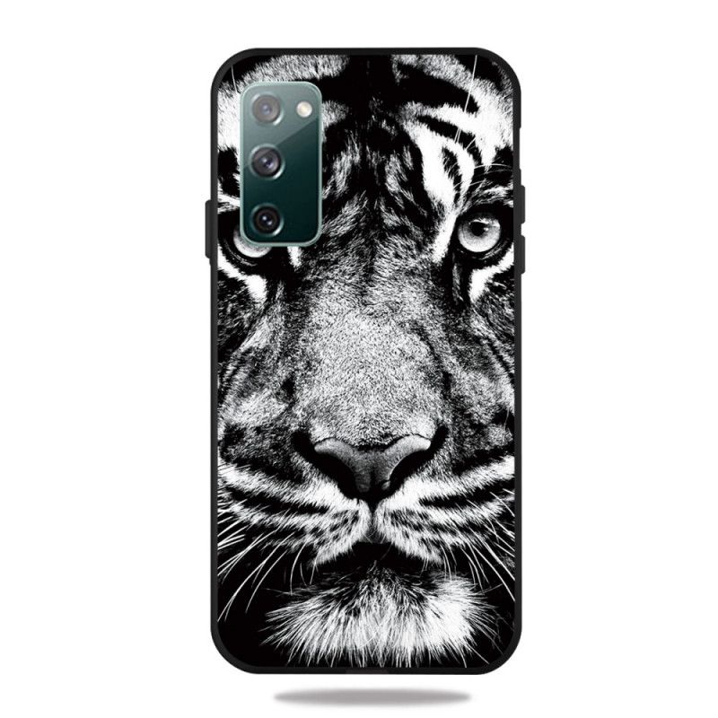 Deksel Samsung Galaxy S20 FE Svart Og Hvit Tiger Anti-fall