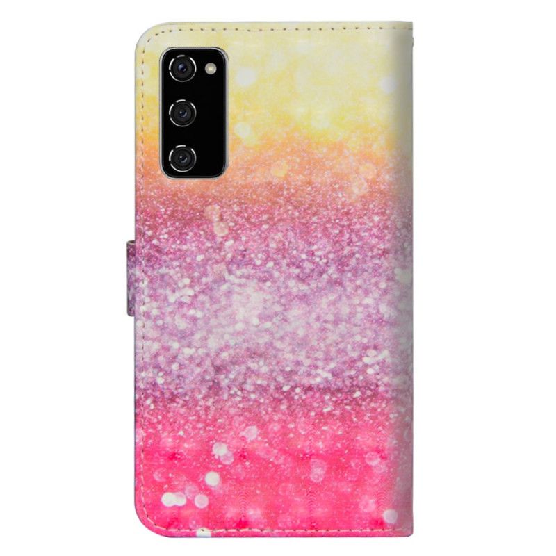 Folio Deksel Samsung Galaxy S20 FE Gradient Magenta Glitter