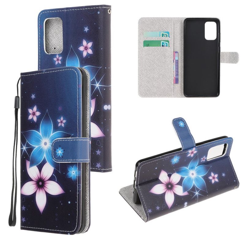 Folio Deksel Samsung Galaxy S20 FE Måneblomster Med Tanga Beskyttelse