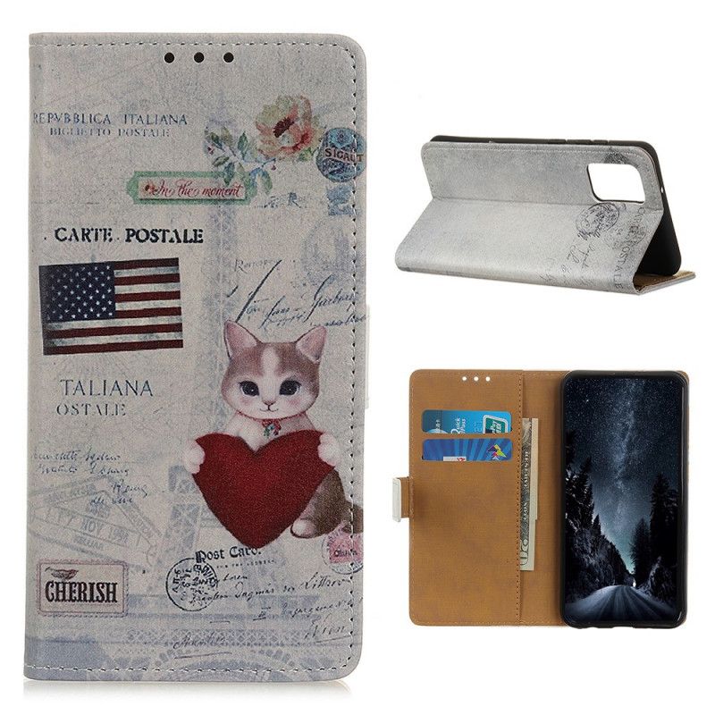 Folio Deksel Samsung Galaxy S20 FE Omreisende Katt