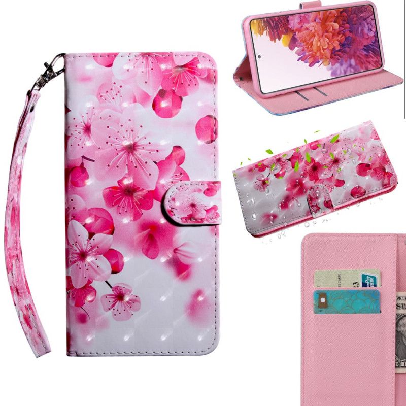 Folio Deksel Samsung Galaxy S20 FE Rosa Blomster