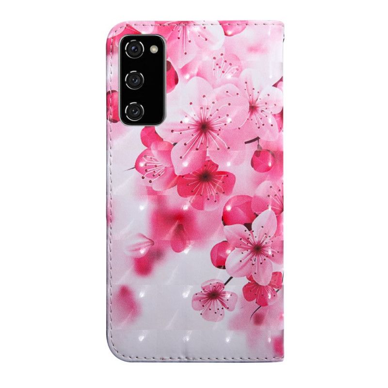 Folio Deksel Samsung Galaxy S20 FE Rosa Blomster