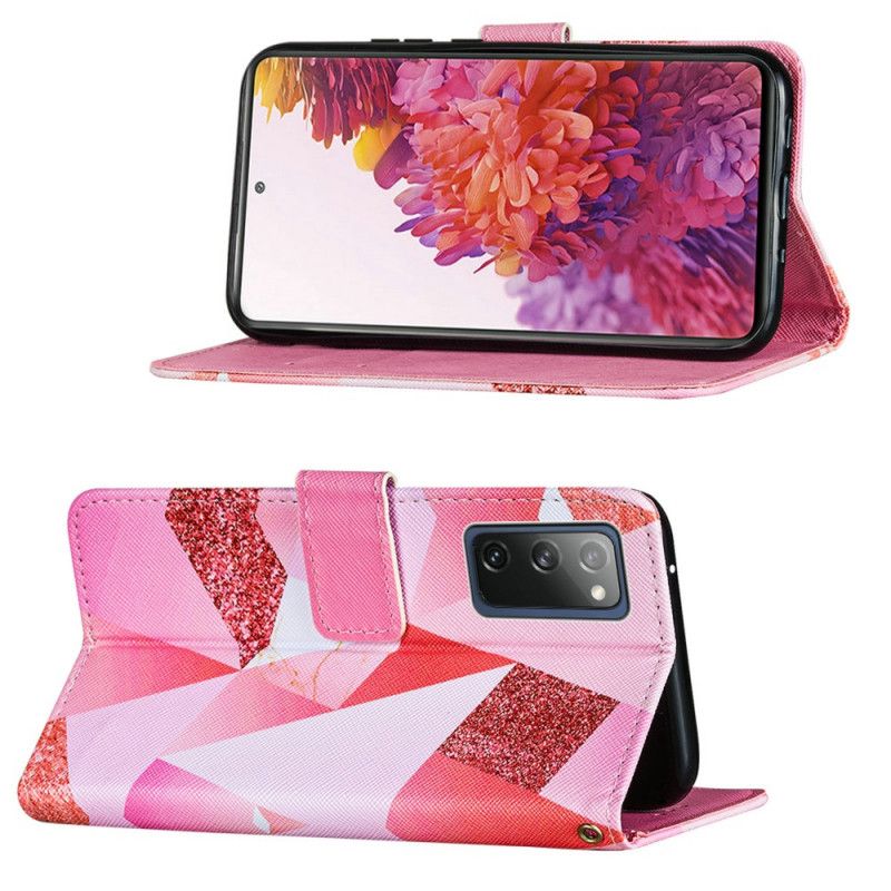 Folio Deksel Samsung Galaxy S20 FE Rosa Grafikk