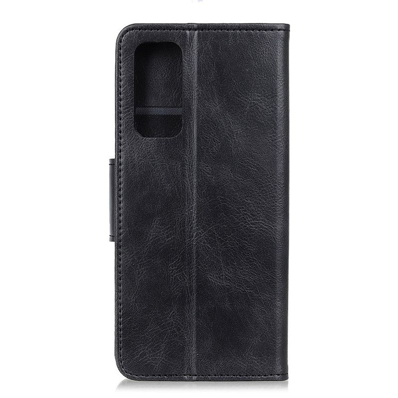 Lærdeksel Folio Deksel Samsung Galaxy S20 FE Svart Reversibel Lås I Skinneffekt