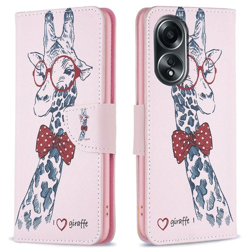 Folio Deksel Oppo A98 5g Intello Giraffe Beskyttelse Deksel