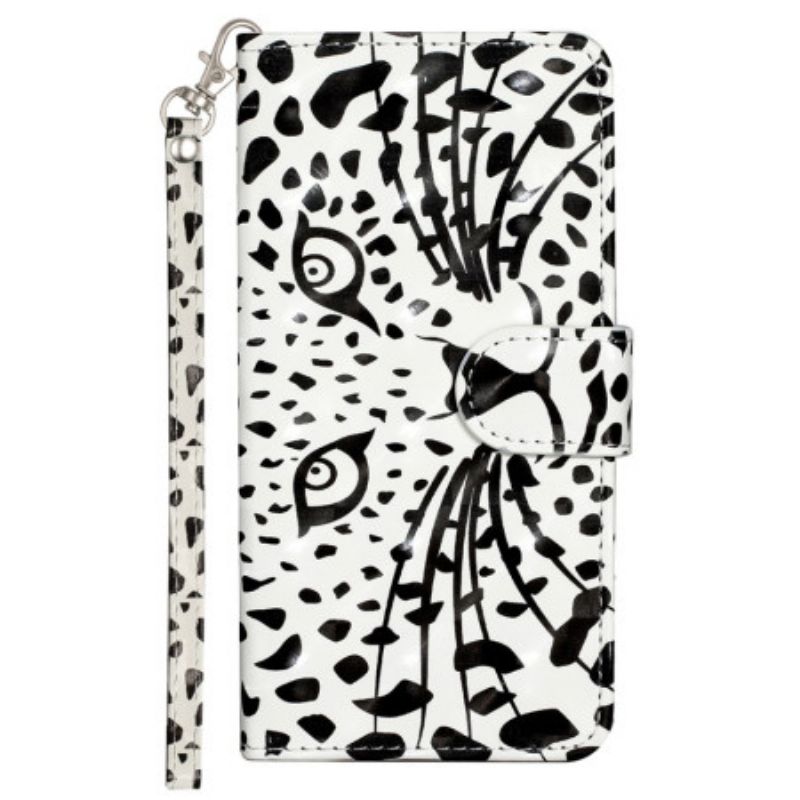 Folio Deksel Oppo A98 5g Leopardhode Med Stropp Beskyttelse Deksel