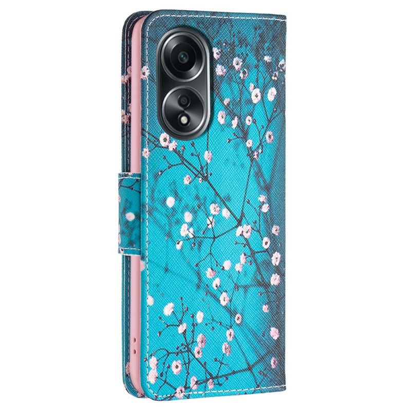 Folio Deksel Oppo A98 5g Plommeblomster