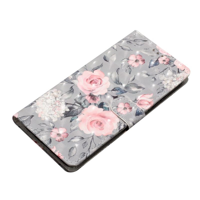 Folio Deksel Til Oppo A98 5g Rosa Blomster Med Stropp