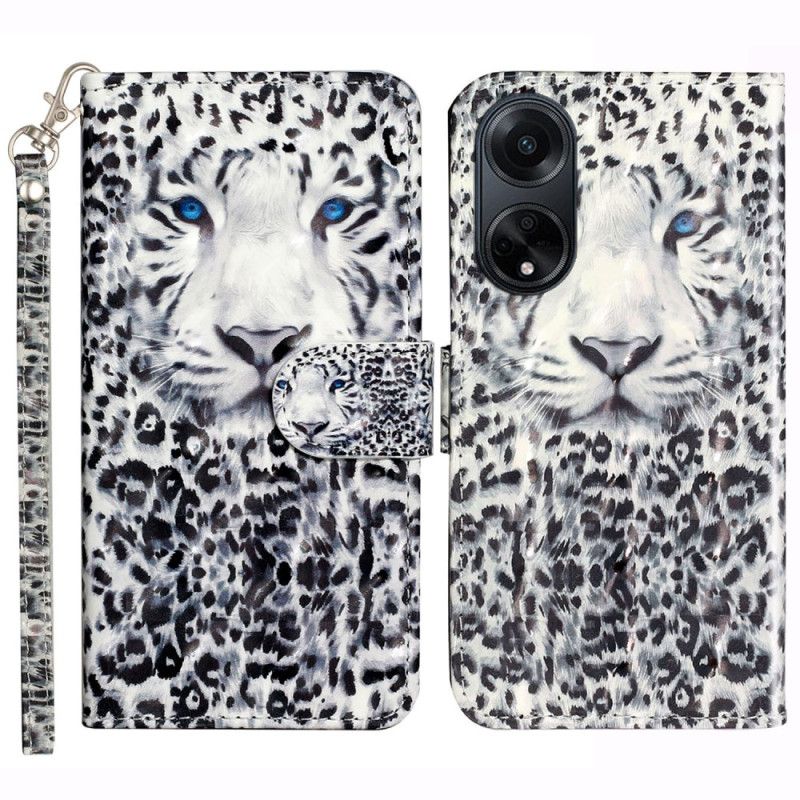 Lærdeksel Folio Deksel Oppo A98 5g Mobildeksel Leopardstropp