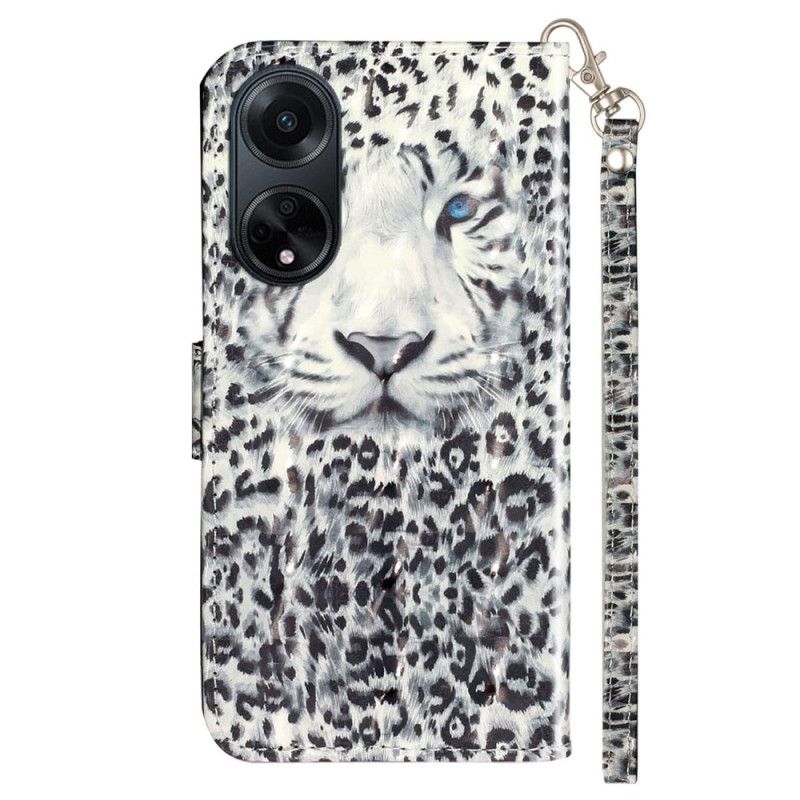 Lærdeksel Folio Deksel Oppo A98 5g Mobildeksel Leopardstropp