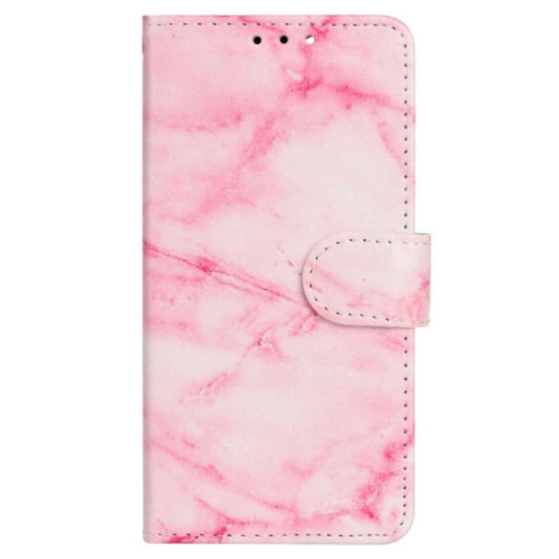 Lærdeksel Folio Deksel Oppo A98 5g Mobildeksel Rosa Marmor