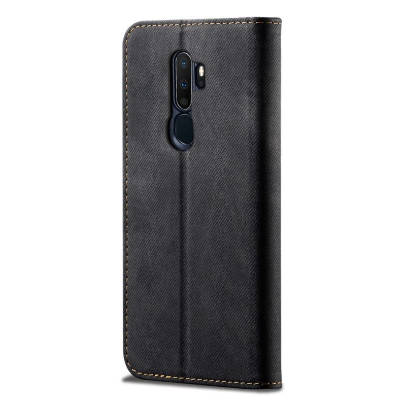 Folio Deksel Oppo A9 2020 Svart Jeansstoff Anti-fall