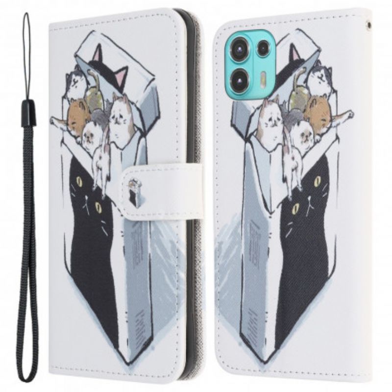 Folio Deksel Motorola Edge 20 Lite Levering Thong Cats