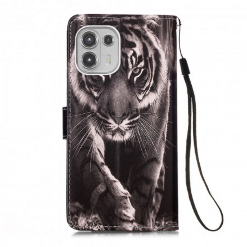 Folio Deksel Motorola Edge 20 Lite Night Tiger Beskyttelse Deksel