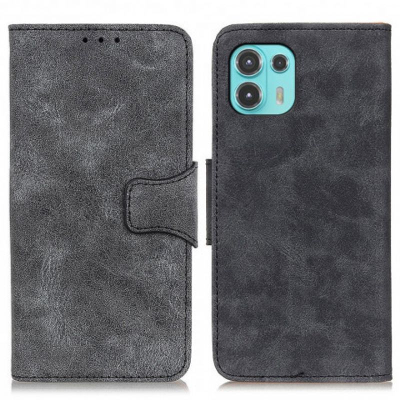 Folio Deksel Motorola Edge 20 Lite Vintage Split Leather Beskyttelse Deksel