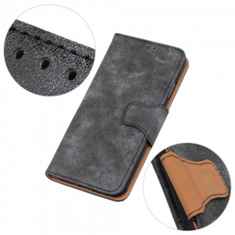 Folio Deksel Motorola Edge 20 Lite Vintage Split Leather Beskyttelse Deksel