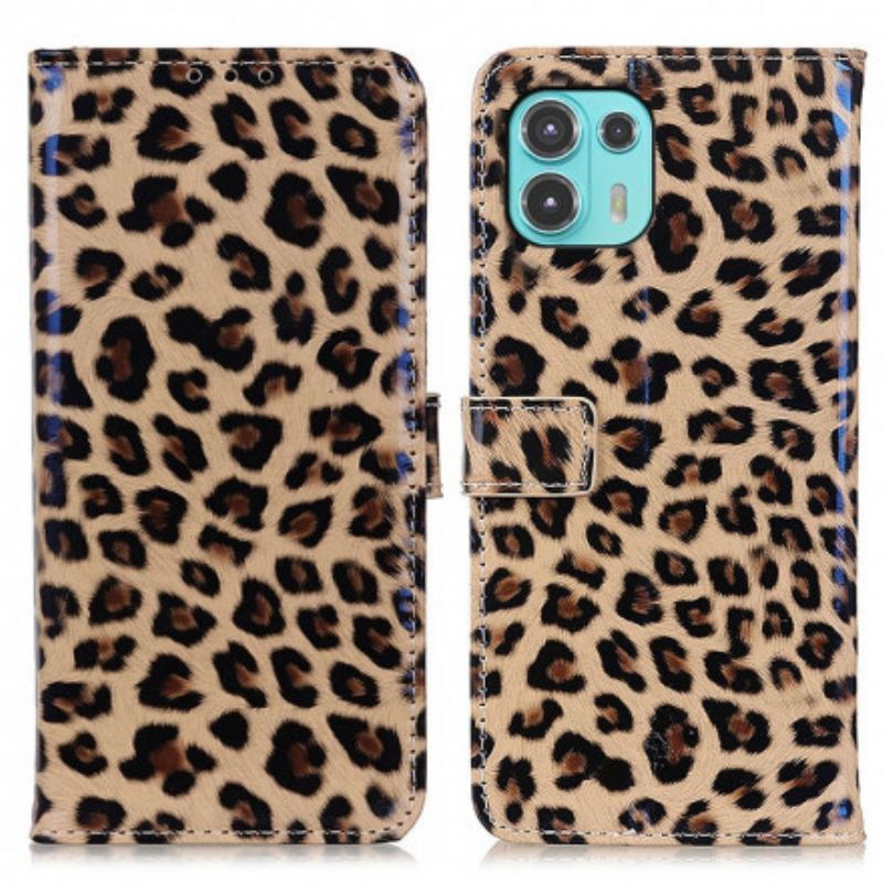 Folio Deksel Til Motorola Edge 20 Lite Leopard