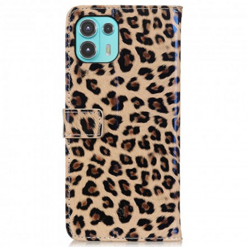 Folio Deksel Til Motorola Edge 20 Lite Leopard