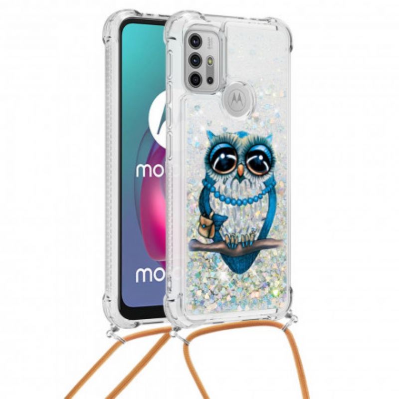 Deksel Moto G30 / G10 Miss Owl Paljettsnøre